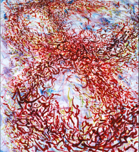 "Auf der Helix", 175 cm x 200 cm, Öl auf Leinwand, 2006